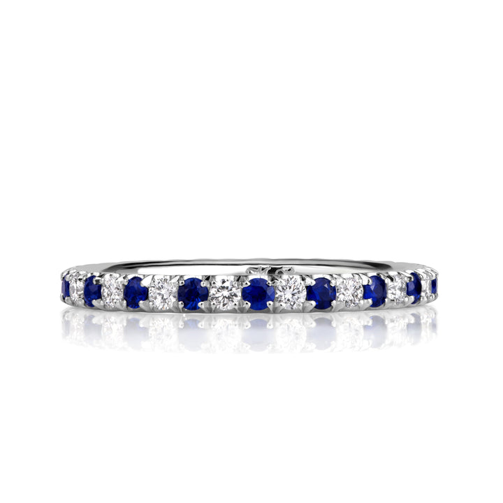 0.71ct Sapphire and Lab Lab Diamond Eternity Band in Platinum