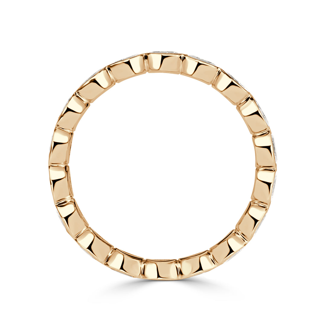 1.45ct Oval Cut Lab Diamond Bezel Eternity Band in 18K Champagne Yellow Gold