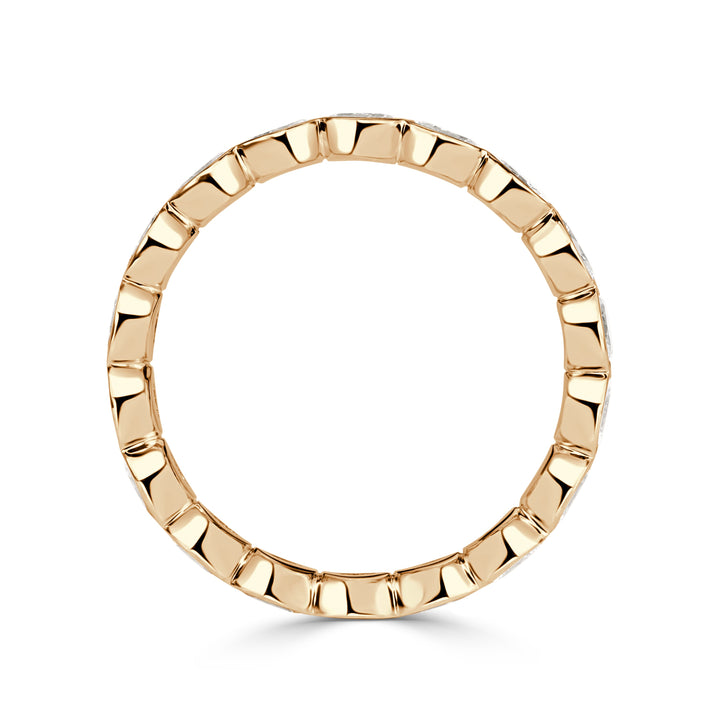 1.45ct Oval Cut Lab Diamond Bezel Eternity Band in 18K Champagne Yellow Gold