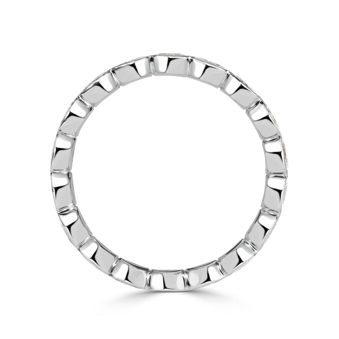 1.45ct Oval Cut Lab Diamond Bezel Eternity Band in 18K White Gold