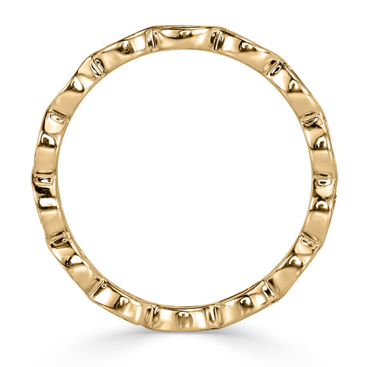 1.05ct Marquise Cut Lab Diamond Bezel Set Eternity Band in 18k Champagne Yellow Gold