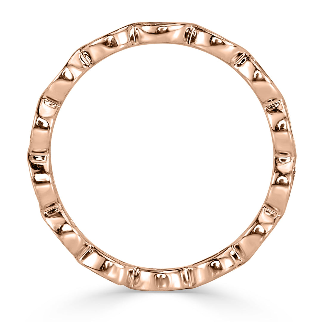 1.05ct Marquise Cut Lab Diamond Bezel Set Eternity Band in 18k Rose Gold