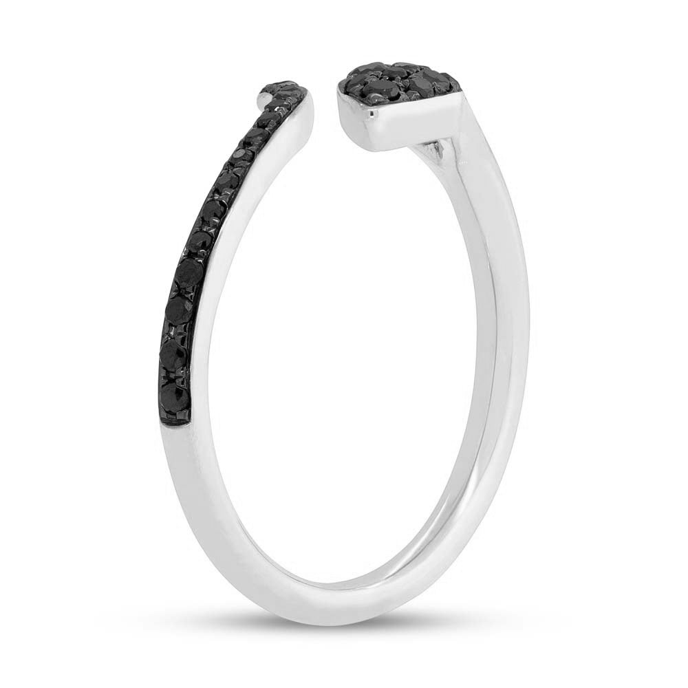 0.20ct Fancy Black Lab Diamond Snake Ring in 14k White Gold