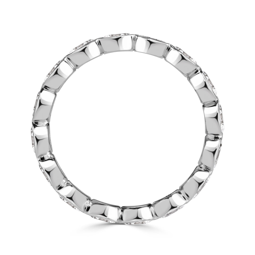 2.24ct Oval Cut Lab Diamond Bezel Set Eternity Band in 18K White Gold