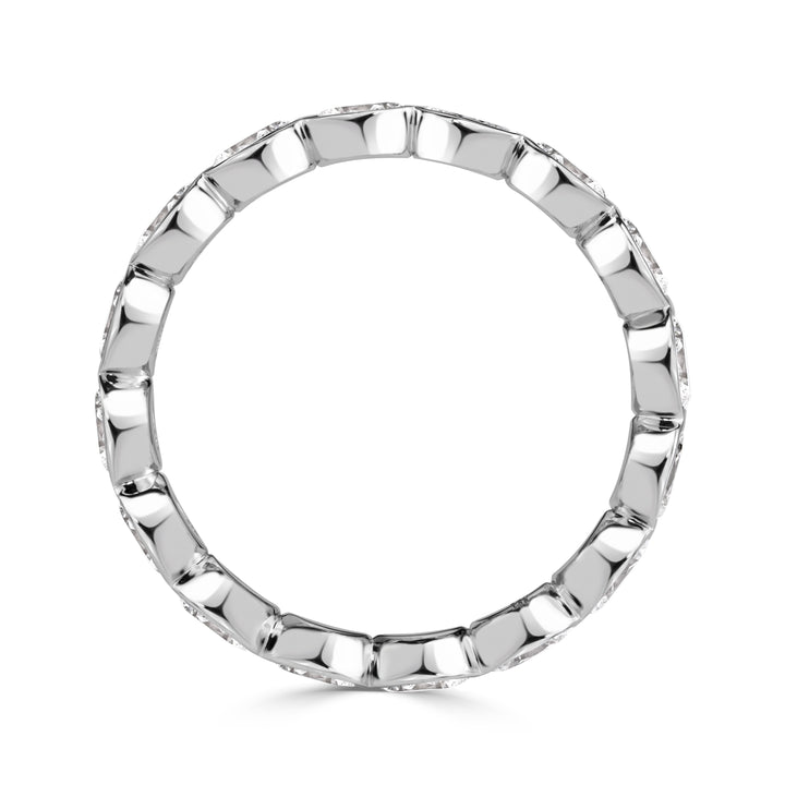 2.24ct Oval Cut Lab Diamond Bezel Set Eternity Band in 18K White Gold