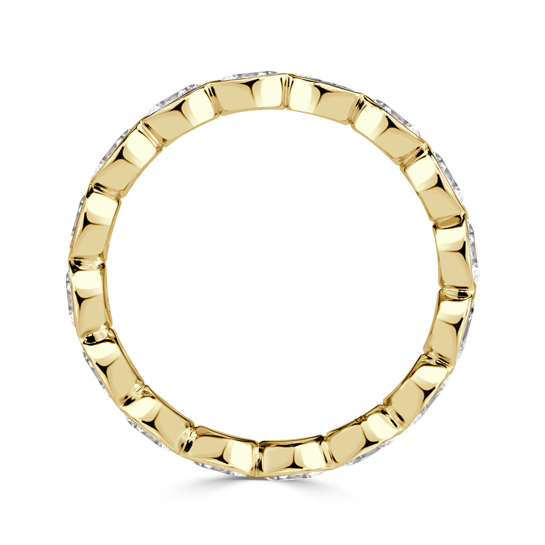 2.24ct Oval Cut Lab Diamond Bezel Set Eternity Band in 18K Yellow Gold