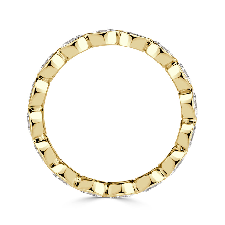 2.24ct Oval Cut Lab Diamond Bezel Set Eternity Band in 18K Yellow Gold