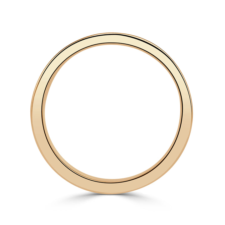 Handmade 6mm Flat Wedding Band in 18K Champagne Yellow Gold