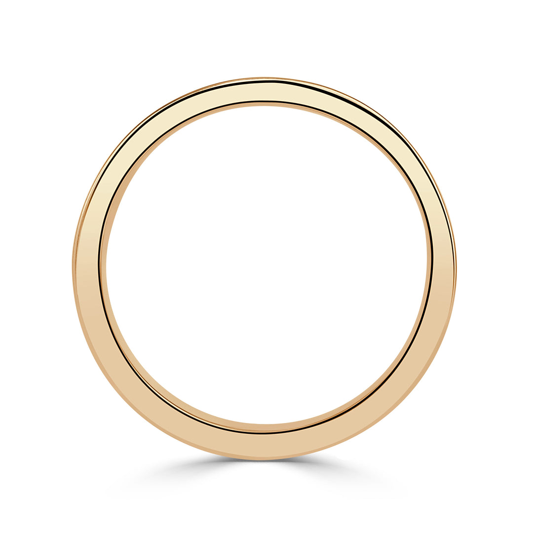 Handmade 6mm Flat Wedding Band in 18K Champagne Yellow Gold