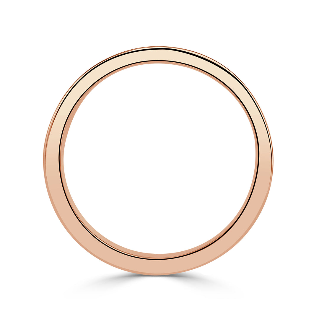 Handmade 6mm Flat Wedding Band in 18K Rose Gold