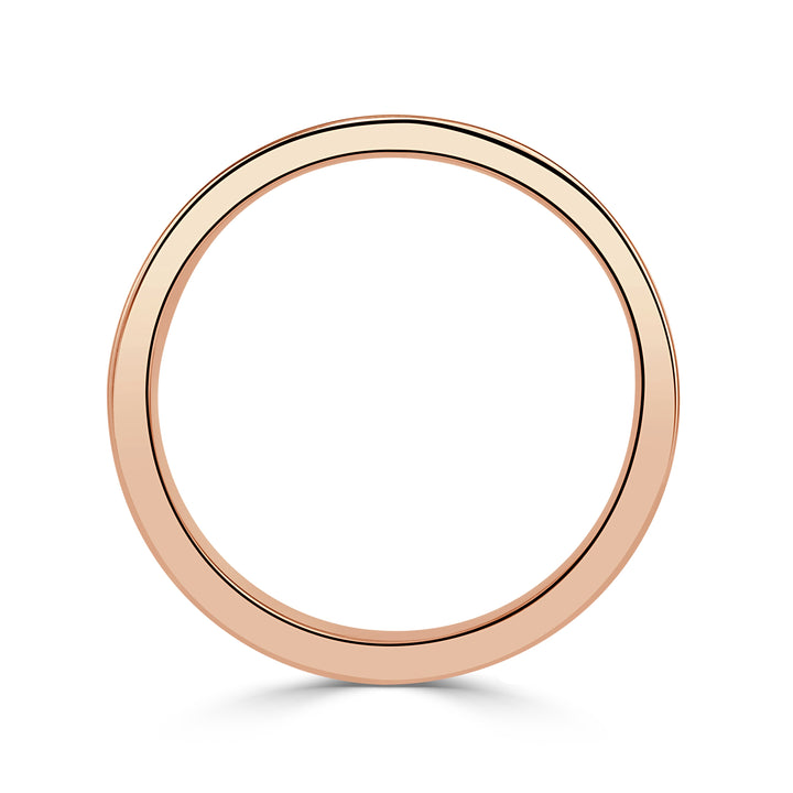 Handmade 6mm Flat Wedding Band in 18K Rose Gold