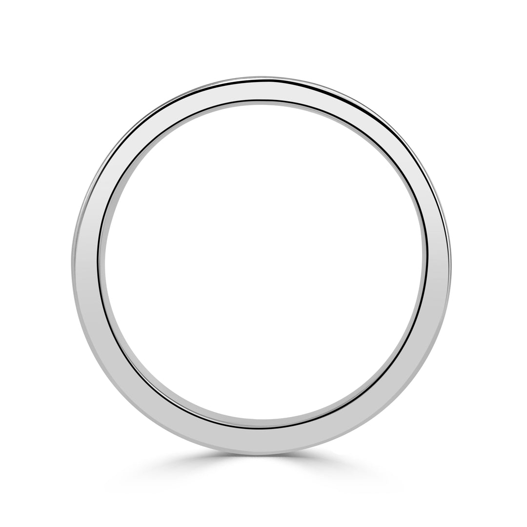 Handmade 6mm Flat Wedding Band in 18K White Gold