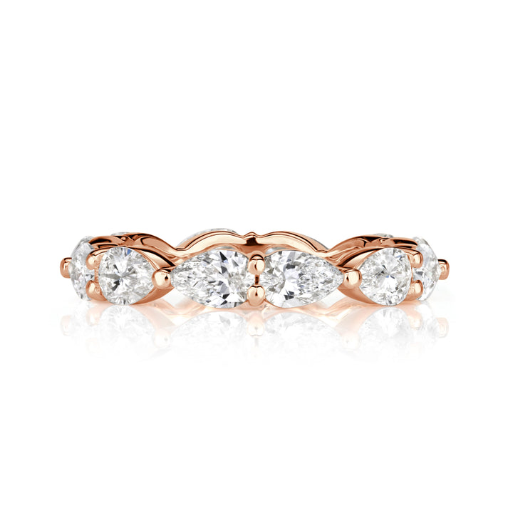 2.37ct Pear Shaped Lab Diamond Eternity Band in 18K Rose Gold