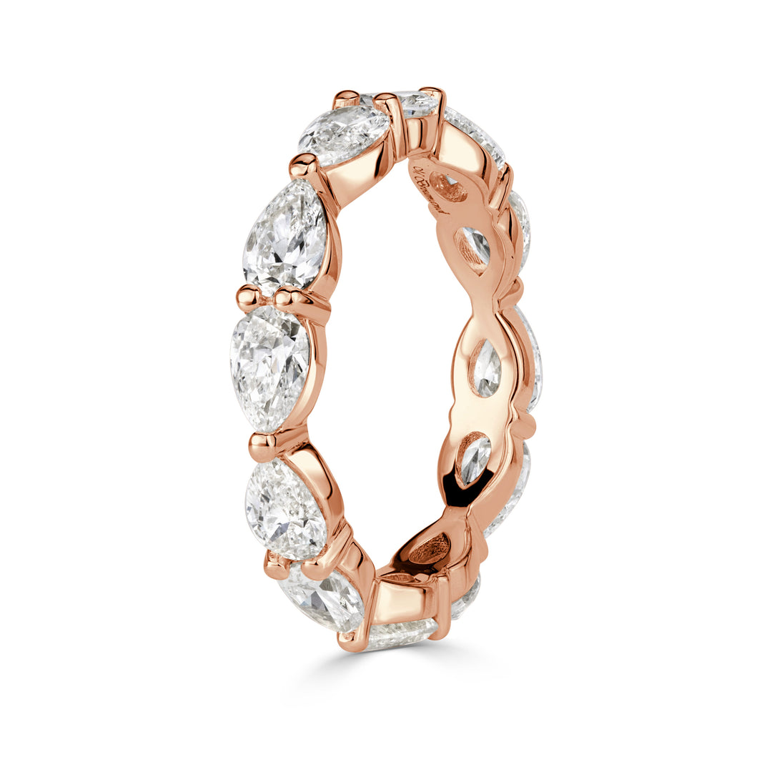 2.37ct Pear Shaped Lab Diamond Eternity Band in 18K Rose Gold