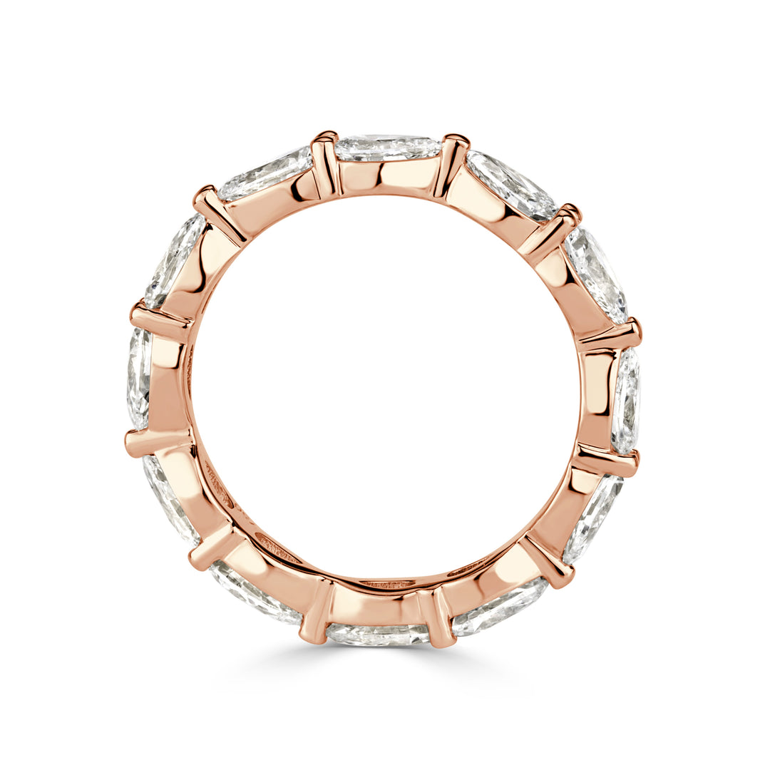 2.37ct Pear Shaped Lab Diamond Eternity Band in 18K Rose Gold