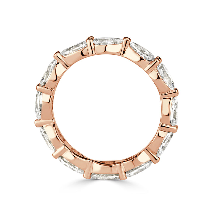 2.37ct Pear Shaped Lab Diamond Eternity Band in 18K Rose Gold