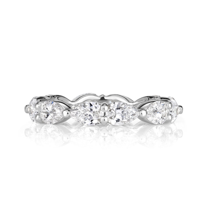 2.37ct Pear Shaped Lab Diamond Eternity Band in 18K White Gold