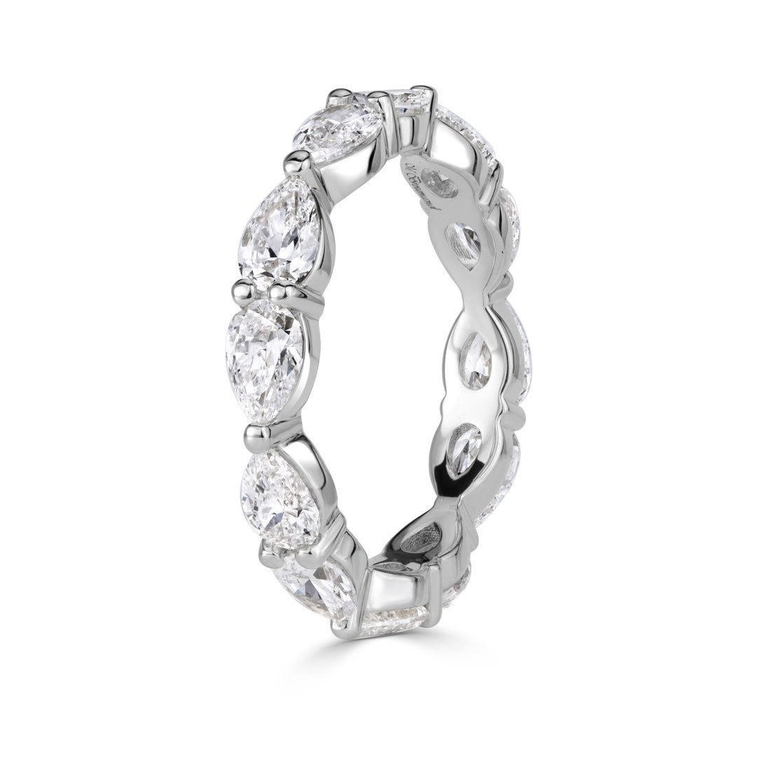 2.37ct Pear Shaped Lab Diamond Eternity Band in 18K White Gold