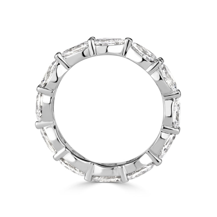 2.37ct Pear Shaped Lab Diamond Eternity Band in 18K White Gold