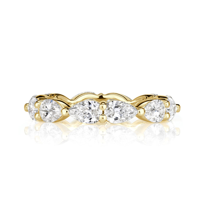 2.37ct Pear Shaped Lab Diamond Eternity Band in 18K Yellow Gold