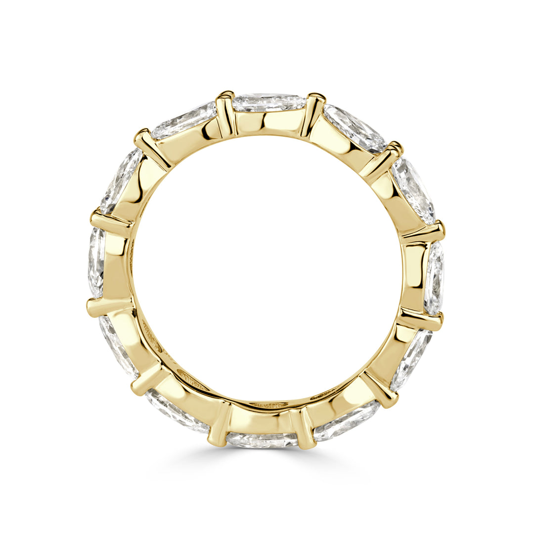 2.37ct Pear Shaped Lab Diamond Eternity Band in 18K Yellow Gold