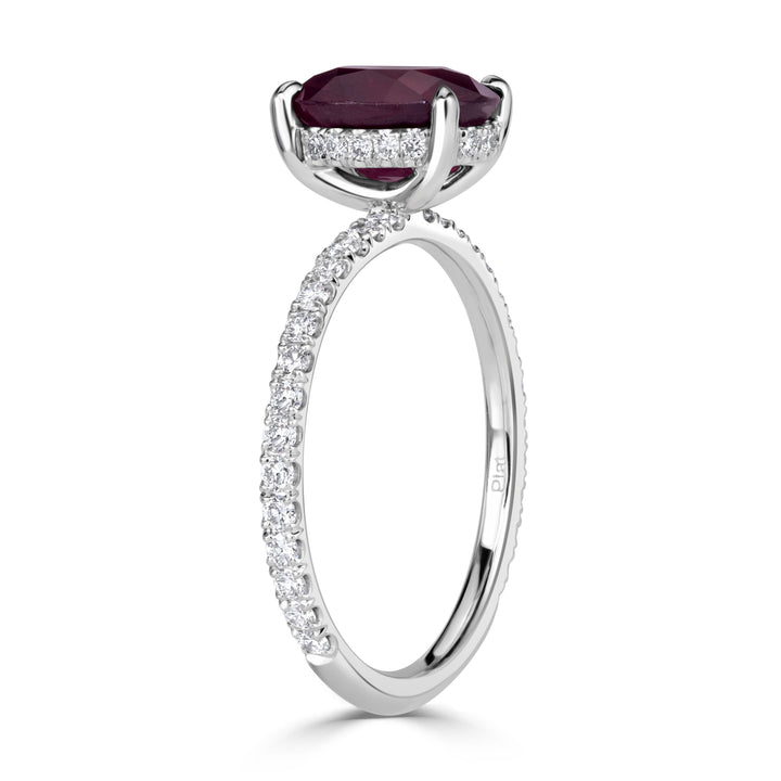 2.44ct Oval Cut Ruby Engagement Ring