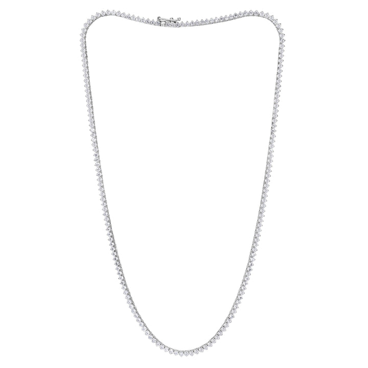 6.35ct Round Brilliant Cut Lab Diamond Tennis Necklace in 18k White Gold