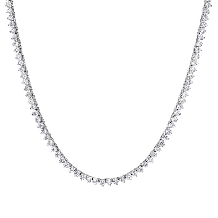 6.35ct Round Brilliant Cut Lab Diamond Tennis Necklace in 18k White Gold