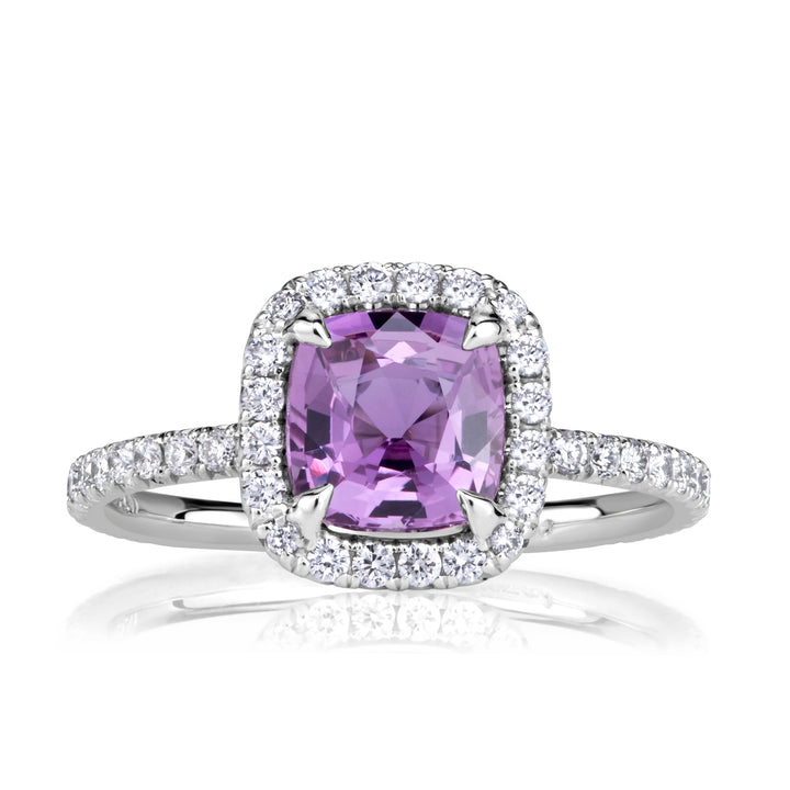 2.23ct Cushion Cut Pink Sapphire Engagement Ring