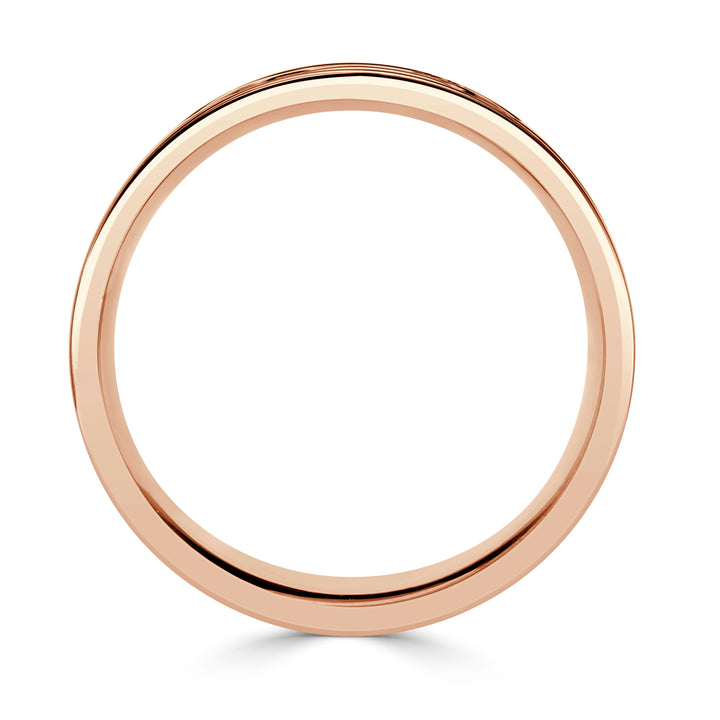 Men's Handcrafted Zigzag Wedding Band in 14K Rose Gold at 8.5mm