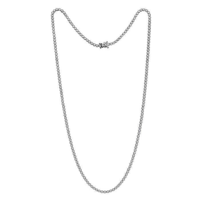 3.04ct Round Brilliant Cut Lab Diamond Tennis Necklace in 14K White Gold