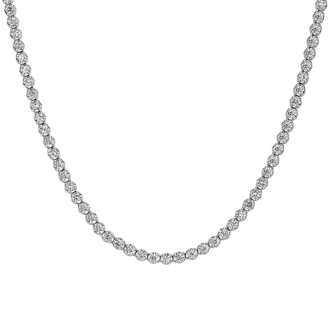 3.04ct Round Brilliant Cut Lab Diamond Tennis Necklace in 14K White Gold