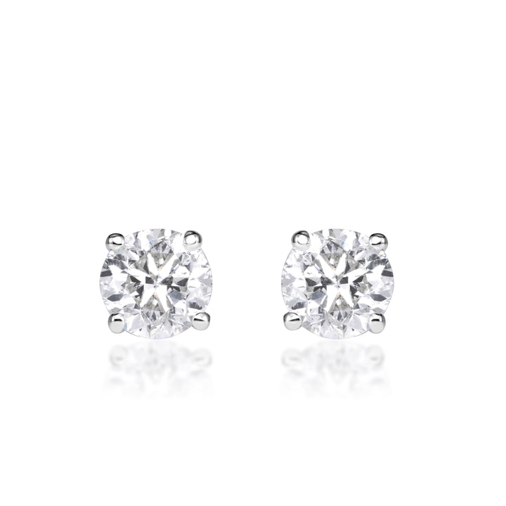 1.20ct Round Brilliant Cut Lab Diamond Stud Earrings in 14k White Gold