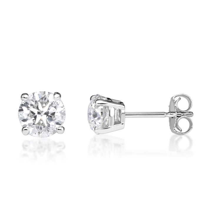 1.20ct Round Brilliant Cut Lab Diamond Stud Earrings in 14k White Gold