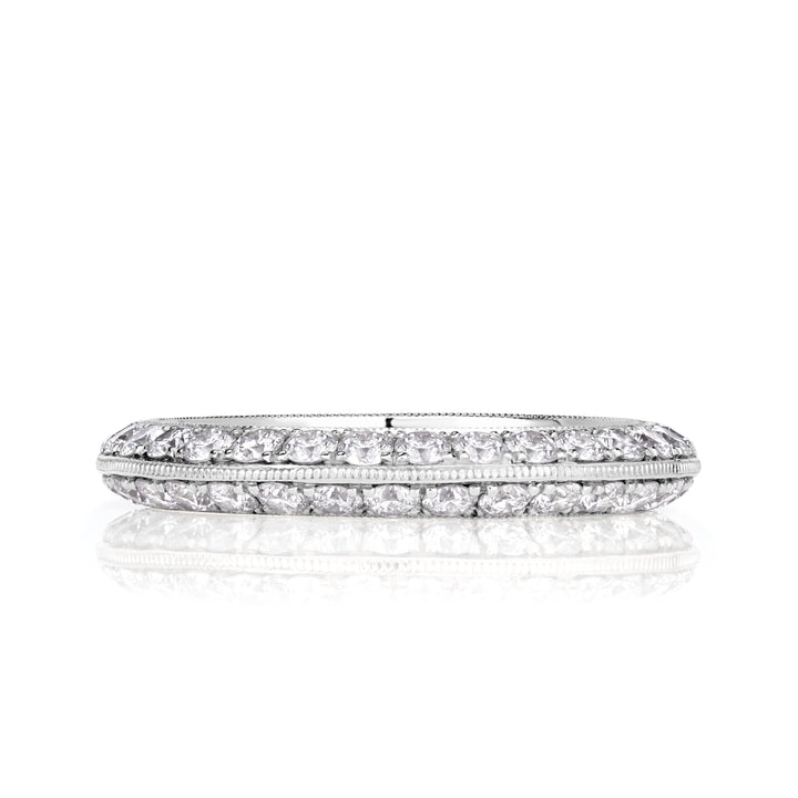 1.35ct Round Brilliant Cut Lab Diamond Knife Edge Eternity Band in 18k White Gold