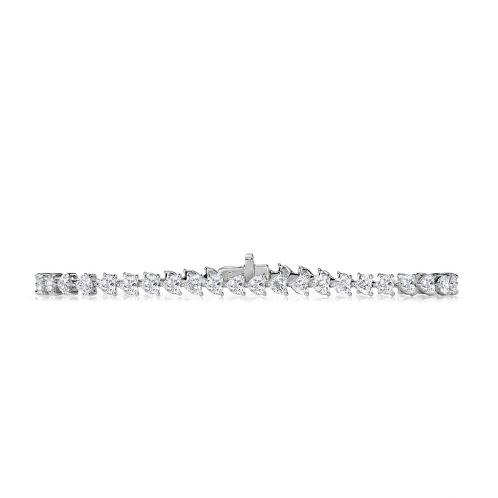 6.69ct Heart Shaped Lab Diamond Tennis Bracelet