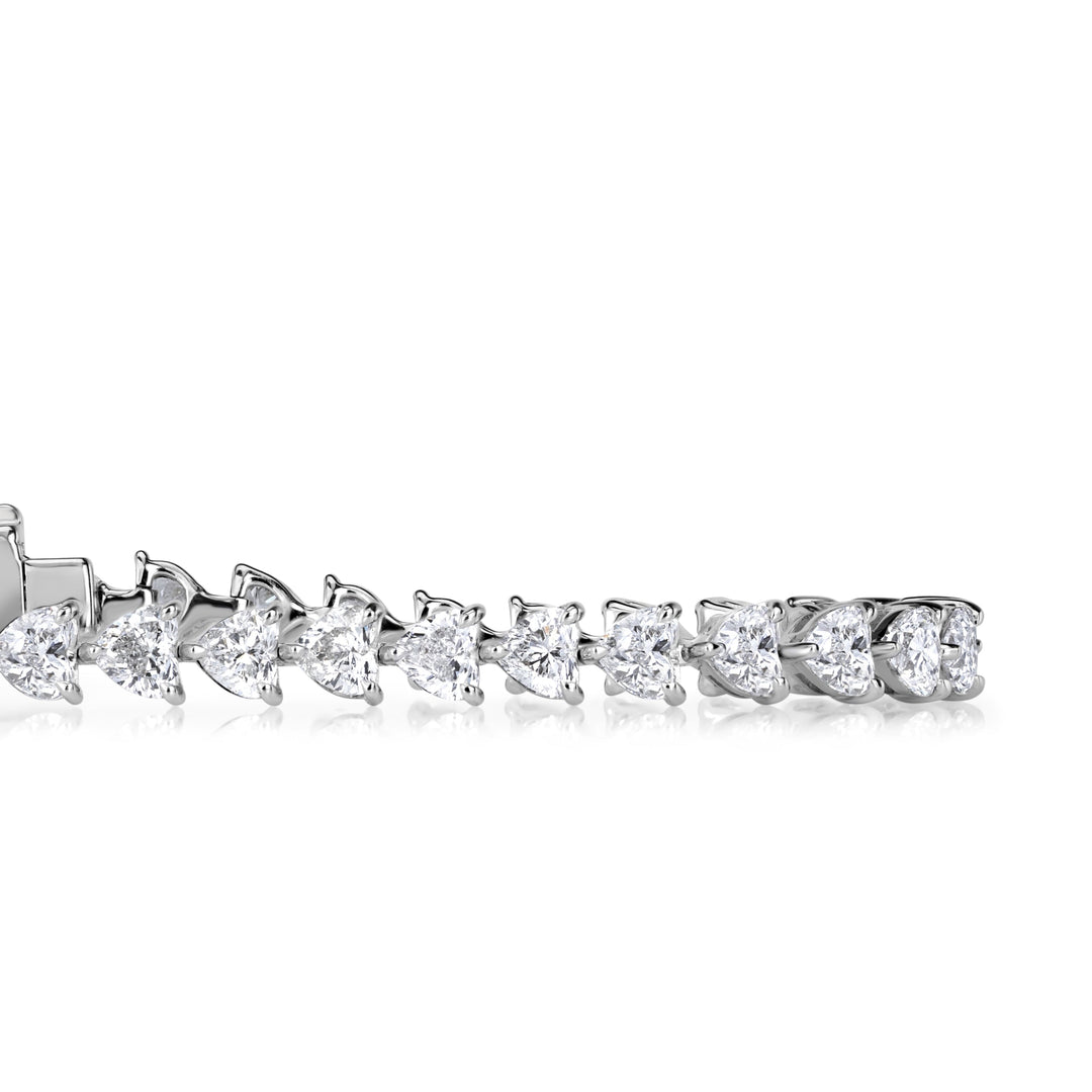 6.69ct Heart Shaped Lab Diamond Tennis Bracelet