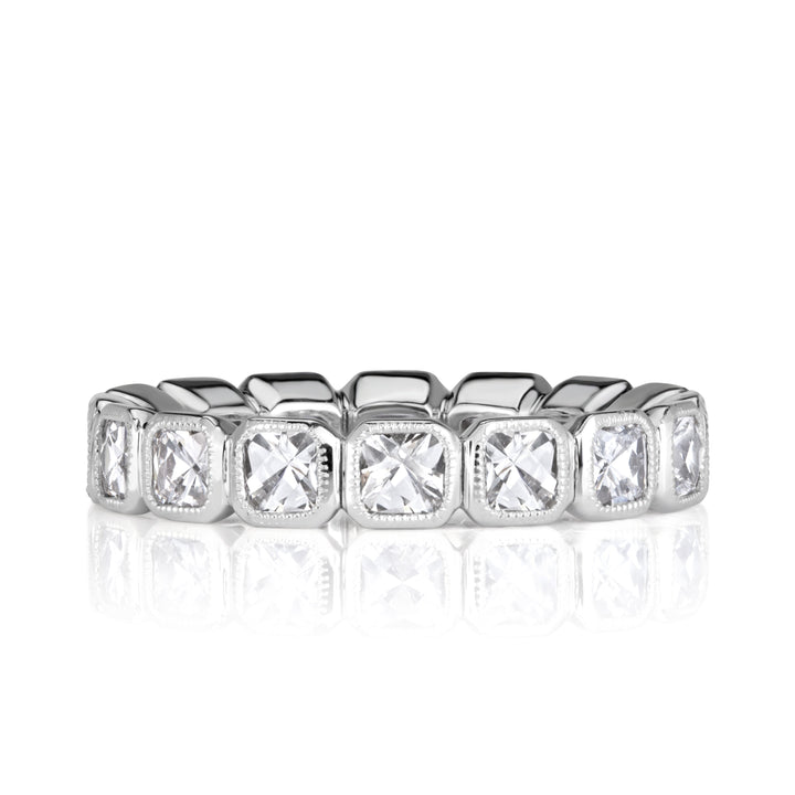 1.79ct Pixel Cut Lab Diamond Bezel Set Eternity Band in 18K White Gold