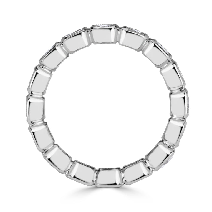 1.79ct Pixel Cut Lab Diamond Bezel Set Eternity Band in 18K White Gold