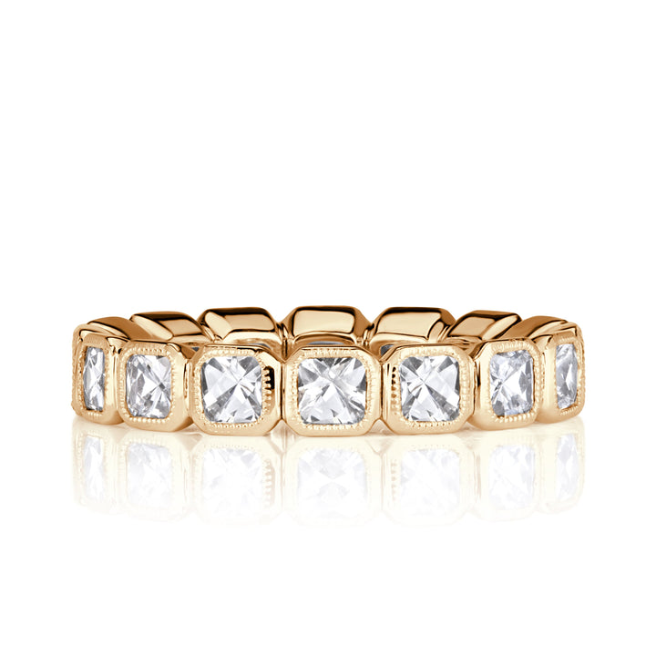 1.79ct Pixel Cut Lab Diamond Bezel Set Eternity Band in 18K Champagne Yellow Gold