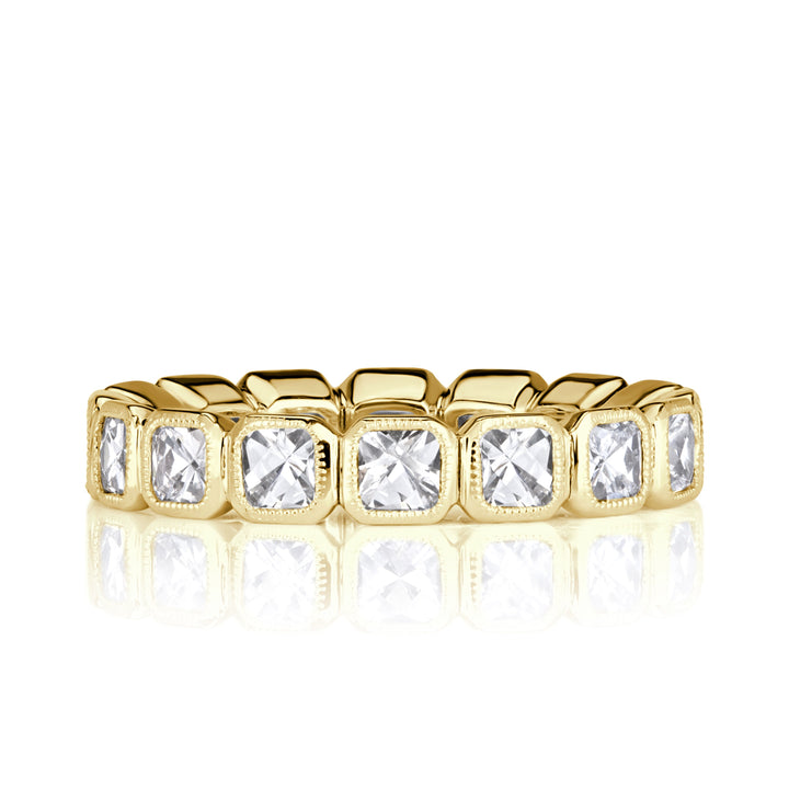 1.79ct Pixel Cut Lab Diamond Bezel Set Eternity Band in 18K Yellow Gold