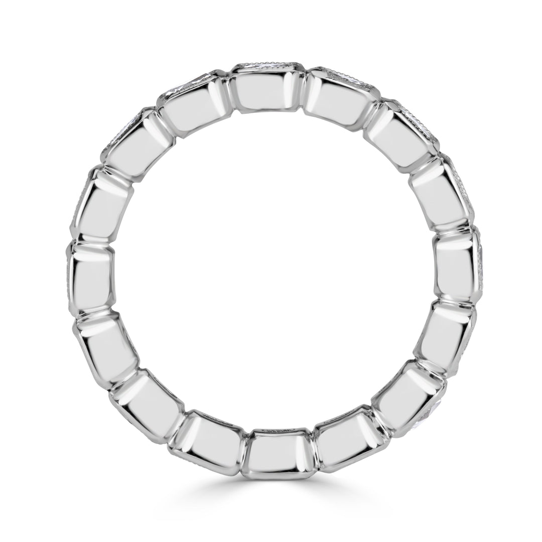 1.79ct Pixel Cut Lab Diamond Bezel Set Eternity Band in Platinum