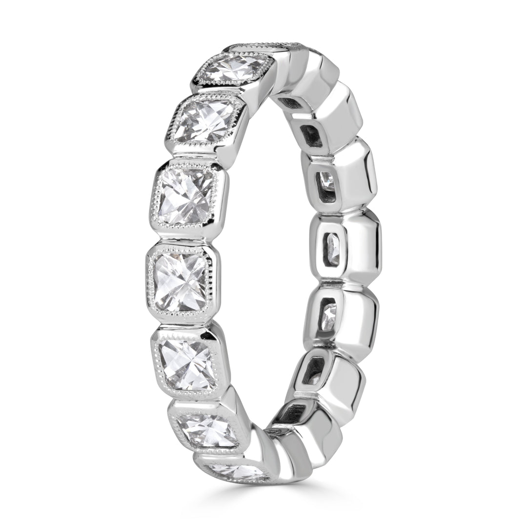 1.79ct Pixel Cut Lab Diamond Bezel Set Eternity Band in Platinum