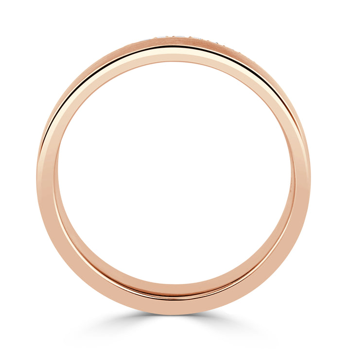 0.52ct Round Brilliant Cut Lab Diamond Mens Wedding Band in 18K Rose Gold