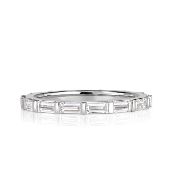 1.32ct Baguette Cut Lab Diamond Wedding Band in 18k White Gold