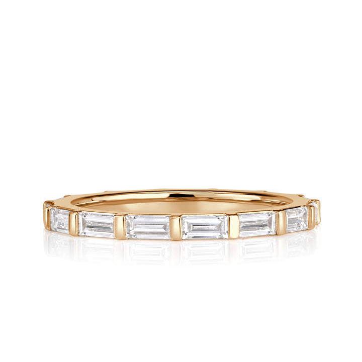 1.32ct Baguette Cut Lab Diamond Wedding Band in 18k Champagne Yellow Gold