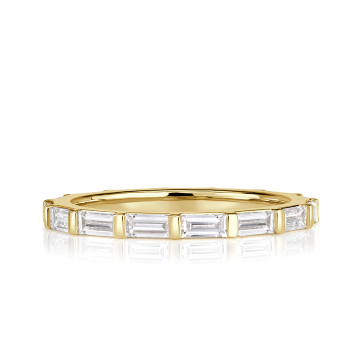 1.32ct Baguette Cut Lab Diamond Wedding Band in 18k Yellow Gold