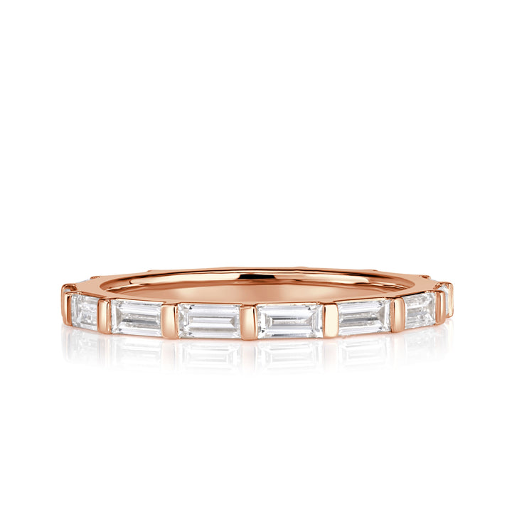 1.32ct Baguette Cut Lab Diamond Wedding Band in 18k Rose Gold