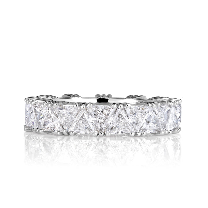 3.81ct Trillion Cut Lab Diamond Eternity Band in 18k White Gold