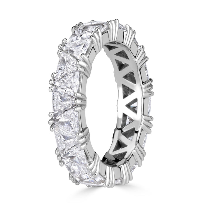 3.81ct Trillion Cut Lab Diamond Eternity Band in 18k White Gold